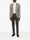Corneliani Check-pattern Single-breasted Jacket In Red