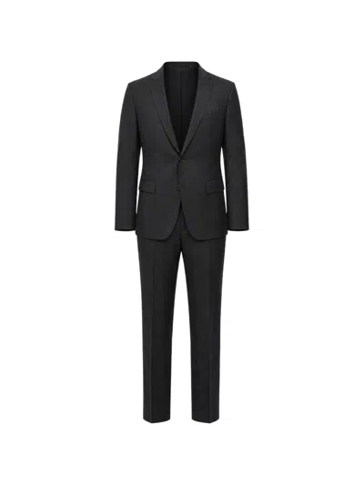 Corneliani Check-pattern Single-breasted Suit In Black