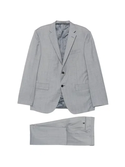 Corneliani Check-pattern Single-breasted Suit In Blue