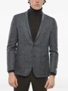 Corneliani Check-pattern Wool Blazer In Grey