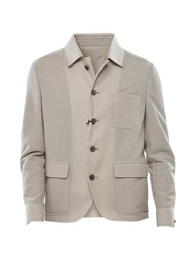 Corneliani Circle Cotton-knit Overshirt In Neutral