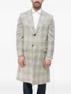 Corneliani Circle District Check Coat In Silver