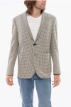 Corneliani Circle Unlined Checkered Wool Blend Blazer