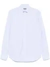 Corneliani Classic Blue Shirt With Button-down Collar In Purple