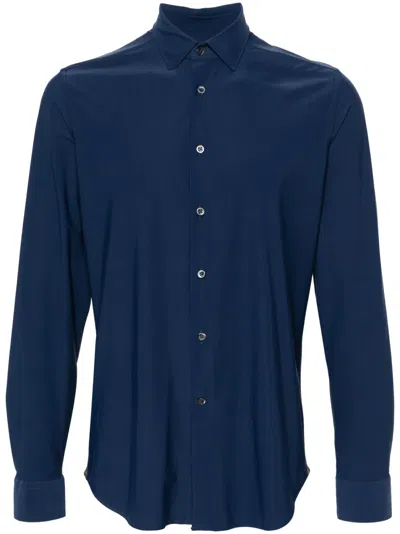Corneliani Classic-collar Buttoned Shirt In 蓝色