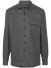 Corneliani Spread-collar Cotton Shirt In Grey