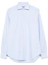 Corneliani Classic Blue Shirt With Button-down Collar In Blue