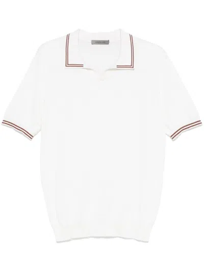 Corneliani Classic Polo Design White Sweater