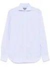 Corneliani Clear Blue Shirt With Subtle Striped Pattern In Purple
