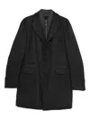 Corneliani Tailored Grey Coat With Structured Lapel In Black
