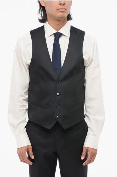 Corneliani Code Blended Silk Vest With Contrasting Gometric Motif