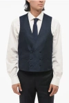 Corneliani Code Double -brested Vest With Damasked Motif