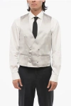Corneliani Code Double Breasted Silk Vest With Jetted Pockets
