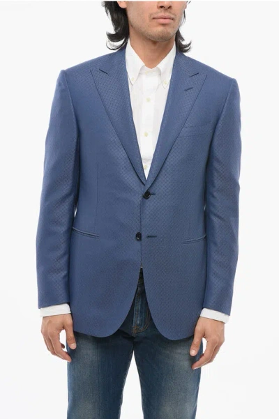 Corneliani Code Embroidered Virgin Wool Single Breasted Blazer