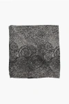 Corneliani Code Patterned Pure Silk Pocket Square In Multi