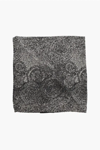 Corneliani Code Patterned Pure Silk Pocket Square In Multi