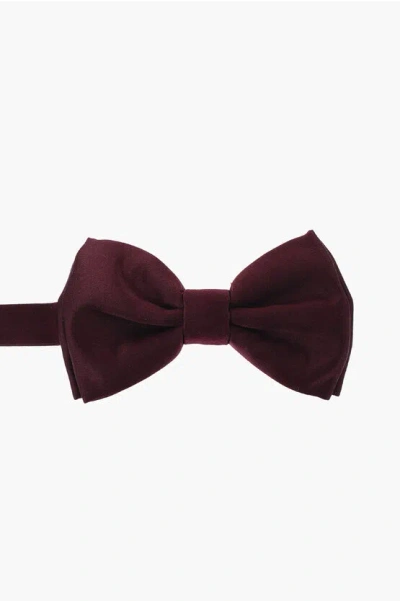 Corneliani Solid Color Silk Bow Tie In Brown