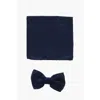 Corneliani Code Silk Satin Bow Tie And Pocket Square Set