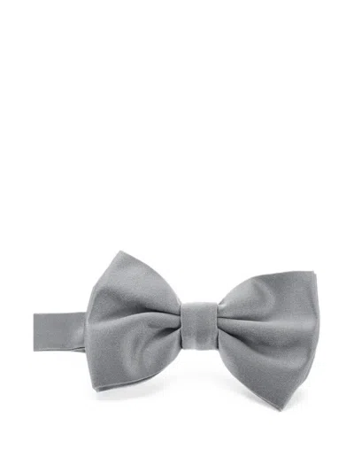 Corneliani Code Silk Satin Bow Tie In Gray