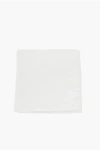 Corneliani Code Solid Color Satin Pocket Square In White