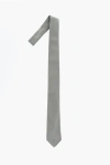 Corneliani Code Solid Color Silk Tie In Gray