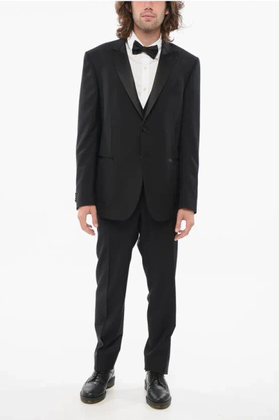 Corneliani Code Suit With Satin Peak Lapel
