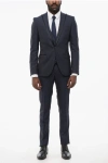 Corneliani Code Three-pieces Suit With Contrasting Trims