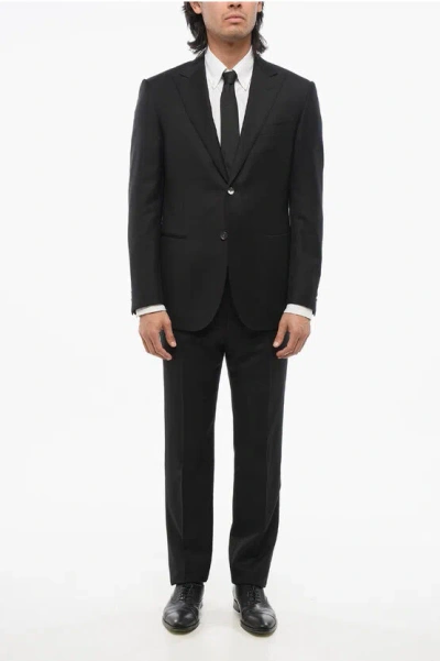 Corneliani Code Virgin Wool Suit With Peak Lapel