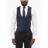 Corneliani Code Wool 4 Buttons Vest In Blue