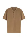 Corneliani Collarless Shirt In Brown