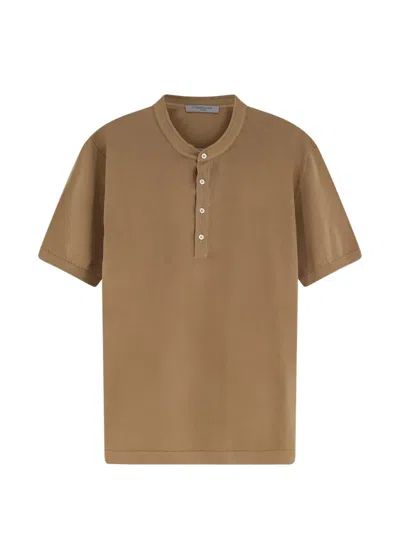 Corneliani Collarless Shirt In Brown