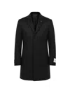 Corneliani Concealed-button Wool Coat In Black