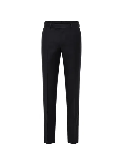 Corneliani Concealed-closure Wool Trousers In Black
