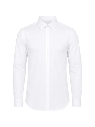 Corneliani Concealed-front Button-cuff Shirt In White