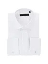 Corneliani 히든 플래킷 포플린 셔츠 In White