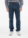 Corneliani Contrasting-stitch Regular-fit Jeans In Blue
