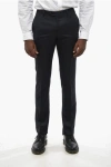 Corneliani Cool Wool Acad Pants With Belt Loops In Black