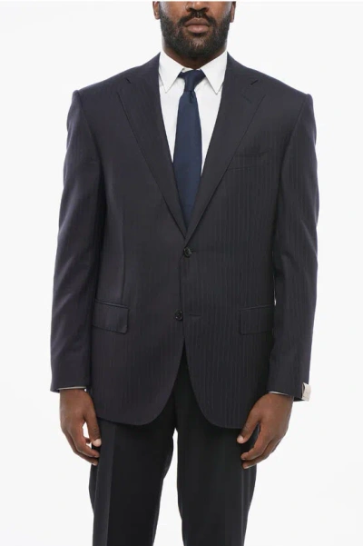 Corneliani Cool Wool Blazer With Pinestripe Motif