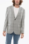 Corneliani Cool Wool Circle Blazer With Glen Plaid Motif