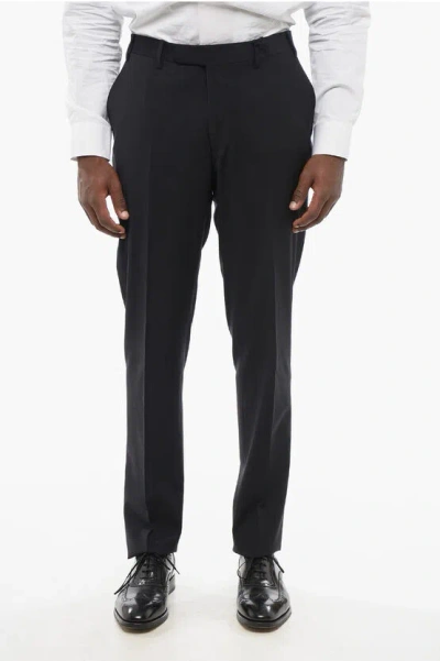 Corneliani Cool Wool Pants With Hidden Closure
