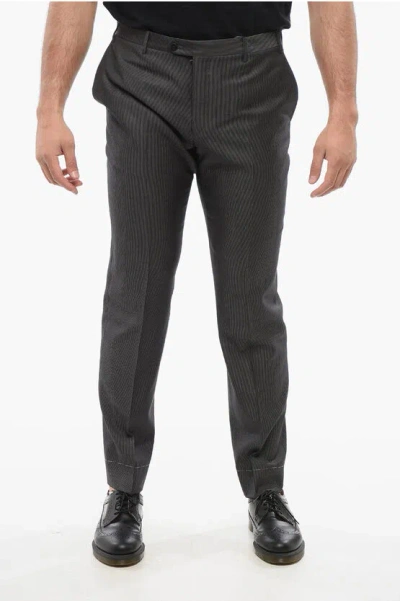 Corneliani Cool Wool Pants With Striped Motif