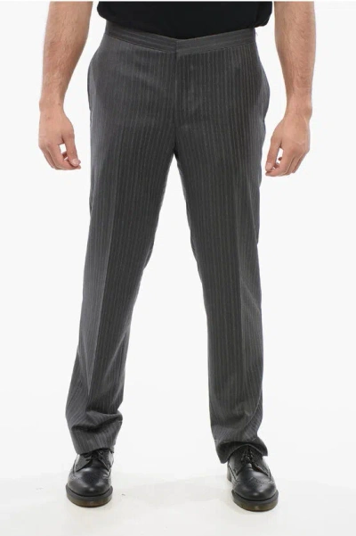 CORNELIANI COOL WOOL PANTS WITH STRIPED MOTIF