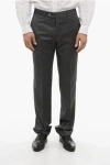 Corneliani Cool Wool Pants With Striped Motif