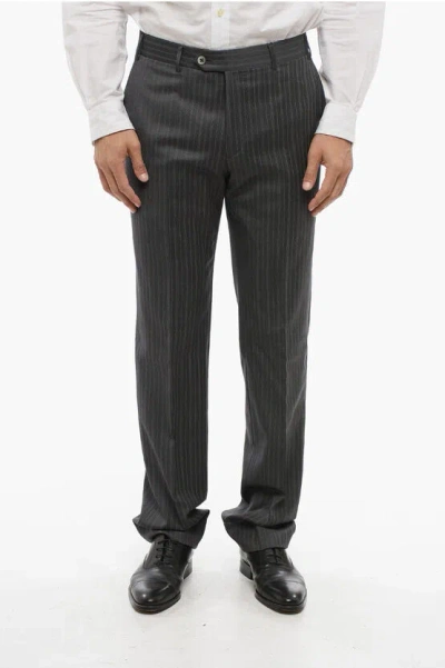 Corneliani Cool Wool Pants With Striped Motif