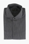 Corneliani Cool Wool Shirt With Micro Awning Patterned