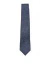 Corneliani Silk Tie With Rectangular Geometric Pattern In Blue