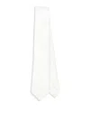 Corneliani Solid Color Tie In Pearl White In White