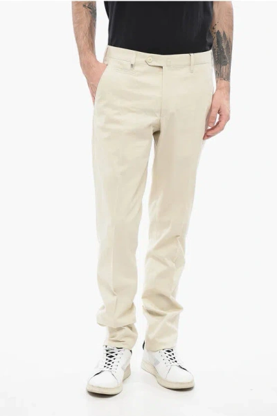 Corneliani Cotton Blend Leader Pants With Zipped Pockets In Gray