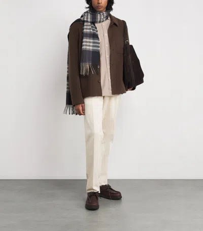 Corneliani Cotton-cashmere Shirt In Brown