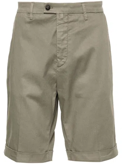 Corneliani Cotton-lyocell Bermuda Shorts In Grey